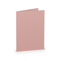 PAPERADO 1000 Faltkarten DIN A6 - Rose gerippt Alt-Rosa - 10,5 x 14,8 cm - 220 g/m² - Doppelkarte Klappkarte Einladungskarte