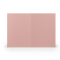 PAPERADO 1000 Faltkarten DIN A6 - Rose gerippt Alt-Rosa - 10,5 x 14,8 cm - 220 g/m² - Doppelkarte Klappkarte Einladungskarte
