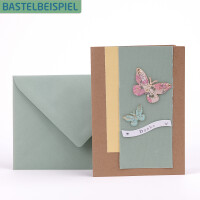 PAPERADO 1000 Faltkarten DIN A6 - Rose gerippt Alt-Rosa - 10,5 x 14,8 cm - 220 g/m² - Doppelkarte Klappkarte Einladungskarte