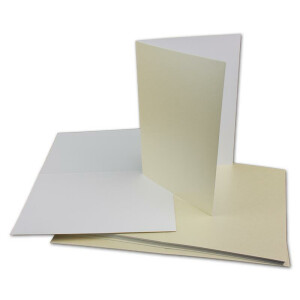 60x Klappkarten blanko mit Umschlag - DIN A6 / C6 Creme matt glänzend - Faltkarten A6 10,5 x 14,7 cm mit Briefumschläge C6 11,5 x 16 cm - Karten Umschlag Set von Glüxx Agent