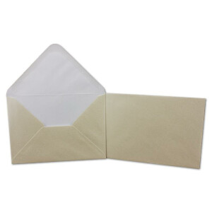 60x Klappkarten blanko mit Umschlag - DIN A6 / C6 Creme matt glänzend - Faltkarten A6 10,5 x 14,7 cm mit Briefumschläge C6 11,5 x 16 cm - Karten Umschlag Set von Glüxx Agent