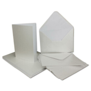 75x Klappkarten blanko mit Umschlag - DIN A6 / C6 Weiß matt glänzend - Faltkarten A6 10,5 x 14,7 cm mit Briefumschläge C6 11,5 x 16 cm - Karten Umschlag Set von Glüxx Agent