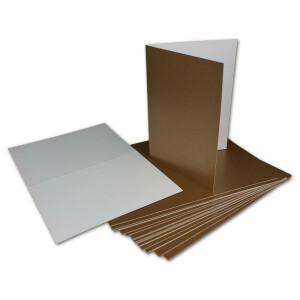 30x Klappkarten blanko mit Umschlag - DIN A6 / C6 Gold matt glänzend - Faltkarten A6 10,5 x 14,7 cm mit Briefumschläge C6 11,5 x 16 cm - Karten Umschlag Set von Glüxx Agent
