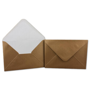 90x Klappkarten blanko mit Umschlag - DIN A6 / C6 Gold matt glänzend - Faltkarten A6 10,5 x 14,7 cm mit Briefumschläge C6 11,5 x 16 cm - Karten Umschlag Set von Glüxx Agent