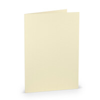 PAPERADO 25 Faltkarten DIN A5 - Chamois gerippt Creme Beige - 220 g/m² - 14,8 x 21 cm - Blanko Doppelkarten Klappkarten Einladungskarten