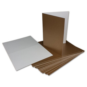 200x Klappkarten blanko mit Umschlag - DIN A6 / C6 Gold matt glänzend - Faltkarten A6 10,5 x 14,7 cm mit Briefumschläge C6 11,5 x 16 cm - Karten Umschlag Set von Glüxx Agent