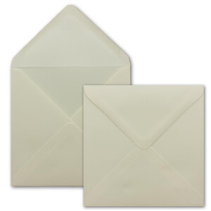 25 Quadratische Briefumschläge Creme - 15,5 x 15,5 cm - 100 g/m² - Spitze Klappe mit Nassklebung Post-Umschläge ohne Fenster von Ihrem Glüxx-Agent