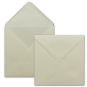 100 Quadratische Briefumschläge Creme - 15,5 x 15,5 cm - 100 g/m² - Spitze Klappe mit Nassklebung Post-Umschläge ohne Fenster von Ihrem Glüxx-Agent