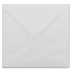 25 Quadratische Briefumschläge Weiß - 15,5 x 15,5 cm - 100 g/m² - Spitze Klappe mit Nassklebung Post-Umschläge ohne Fenster von Ihrem Glüxx-Agent