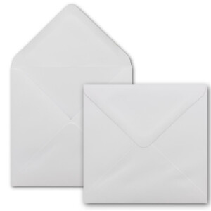 50 Quadratische Briefumschläge Weiß - 15,5 x 15,5 cm - 100 g/m² - Spitze Klappe mit Nassklebung Post-Umschläge ohne Fenster von Ihrem Glüxx-Agent