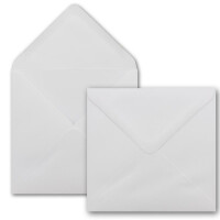 100 Quadratische Briefumschläge Weiß - 15,5 x 15,5 cm - 100 g/m² - Spitze Klappe mit Nassklebung Post-Umschläge ohne Fenster von Ihrem Glüxx-Agent