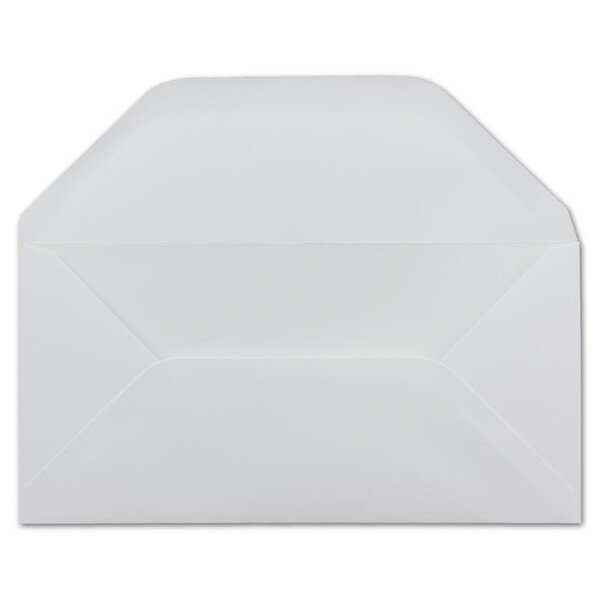 50 DIN Lang Briefumschläge Weiß - 11 x 22 cm - 120 g/m² Nassklebung Post-Umschläge ohne Fenster mit gerade trapezförmiger Klappe von Ihrem Glüxx-Agent