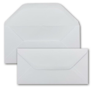 100 DIN Lang Briefumschläge Weiß - 11 x 22 cm - 120 g/m² Nassklebung Post-Umschläge ohne Fenster mit gerade trapezförmiger Klappe von Ihrem Glüxx-Agent