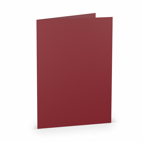PAPERADO 1000 Faltkarten DIN A5 Rosso gerippt Dunkel-Rot - Doppelkarten vorgefaltet blanko 220 g/m² - 14,8 x 21 cm - Klappkarten Basteln Einladungskarten Hochzeit Kommunion