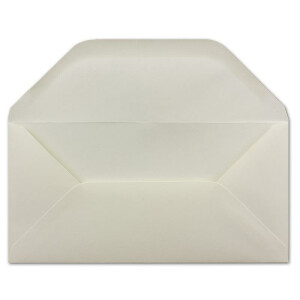50 DIN Lang Briefumschläge Creme - 11x22 cm - 120 g/m² Nassklebung Post-Umschläge ohne Fenster mit gerader trapezförmiger Klappe - Glüxx-Agent