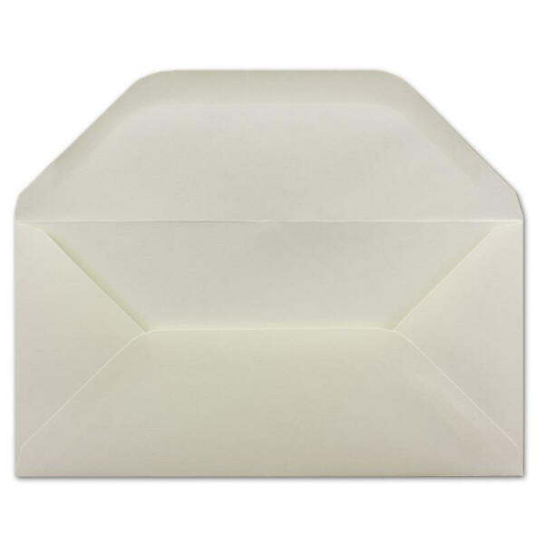 200 DIN Lang Briefumschläge Creme - 11x22 cm - 120 g/m² Nassklebung Post-Umschläge ohne Fenster mit gerader trapezförmiger Klappe - Glüxx-Agent