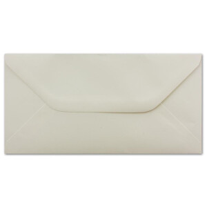 200 DIN Lang Briefumschläge Creme - 11x22 cm - 120 g/m² Nassklebung Post-Umschläge ohne Fenster mit gerader trapezförmiger Klappe - Glüxx-Agent