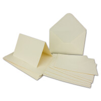 30 Falt-Karten Sets - DIN A6 - 240 g/m² 220 g/m²  - Weiss - Creme - Kraft - mit Brief-Umschlägen DIN C6 - 120 g/m² 90 g/m² Nassklebung