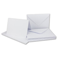 45 Falt-Karten Sets - DIN A6 - 240 g/m² 220 g/m²  - Weiss - Creme - Kraft - mit Brief-Umschlägen DIN C6 - 120 g/m² 90 g/m² Nassklebung