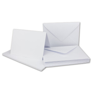 60 Falt-Karten Sets - DIN A6 - 240 g/m² 220 g/m²  - Weiss - Creme - Kraft - mit Brief-Umschlägen DIN C6 - 120 g/m² 90 g/m² Nassklebung - 120 Teile