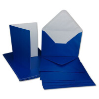 75x Klappkarten blanko mit Umschlag - DIN A6 / C6 Blau matt glänzend - Faltkarten A6 10,5 x 14,7 cm mit Briefumschläge C6 11,5 x 16 cm - Karten Umschlag Set von Glüxx Agent