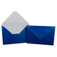 200x Klappkarten blanko mit Umschlag - DIN A6 / C6 Blau matt glänzend - Faltkarten A6 10,5 x 14,7 cm mit Briefumschläge C6 11,5 x 16 cm - Karten Umschlag Set von Glüxx Agent