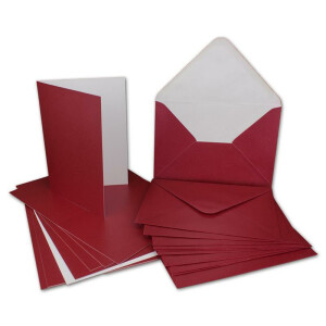 30x Klappkarten blanko mit Umschlag - DIN A6 / C6 Rot matt glänzend - Faltkarten A6 10,5 x 14,7 cm mit Briefumschläge C6 11,5 x 16 cm - Karten Umschlag Set von Glüxx Agent