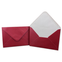 75x Klappkarten blanko mit Umschlag - DIN A6 / C6 Rot matt glänzend - Faltkarten A6 10,5 x 14,7 cm mit Briefumschläge C6 11,5 x 16 cm - Karten Umschlag Set von Glüxx Agent