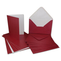 75x Klappkarten blanko mit Umschlag - DIN A6 / C6 Rot matt glänzend - Faltkarten A6 10,5 x 14,7 cm mit Briefumschläge C6 11,5 x 16 cm - Karten Umschlag Set von Glüxx Agent