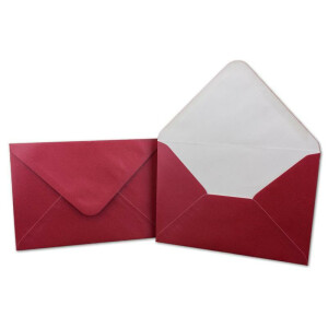 90x Klappkarten blanko mit Umschlag - DIN A6 / C6 Rot matt glänzend - Faltkarten A6 10,5 x 14,7 cm mit Briefumschläge C6 11,5 x 16 cm - Karten Umschlag Set von Glüxx Agent