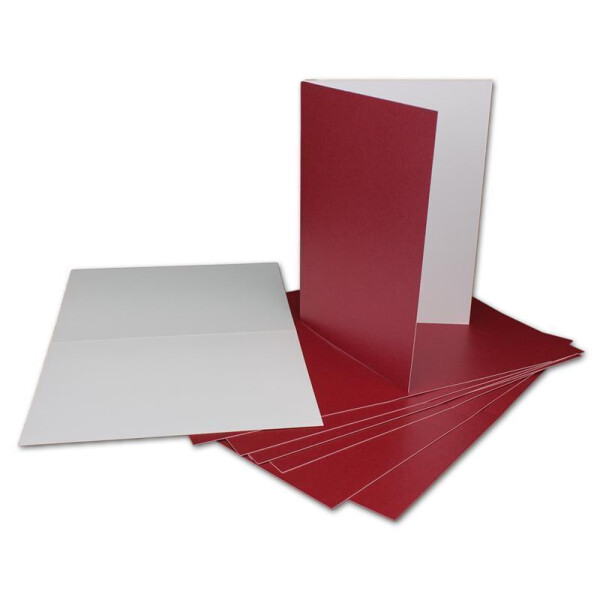 120x Klappkarten blanko mit Umschlag - DIN A6 / C6 Rot matt glänzend - Faltkarten A6 10,5 x 14,7 cm mit Briefumschläge C6 11,5 x 16 cm - Karten Umschlag Set von Glüxx Agent