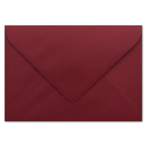 25 DIN B6 Briefumschläge Dunkelrot mit gerippter Struktur - 12,5 x 17,5 cm - 100 g/m² Nassklebung für Weihnachten, Grußkarten - Glüxx-Agent