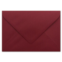 25 DIN B6 Briefumschläge Dunkelrot mit gerippter Struktur - 12,5 x 17,5 cm - 100 g/m² Nassklebung für Weihnachten, Grußkarten - Glüxx-Agent