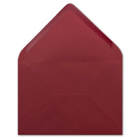 50 DIN B6 Briefumschläge Dunkelrot mit gerippter Struktur - 12,5 x 17,5 cm - 100 g/m² Nassklebung für Weihnachten, Grußkarten - Glüxx-Agent