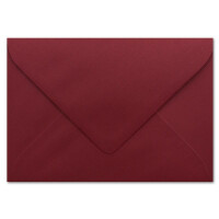50 DIN B6 Briefumschläge Dunkelrot mit gerippter Struktur - 12,5 x 17,5 cm - 100 g/m² Nassklebung für Weihnachten, Grußkarten - Glüxx-Agent