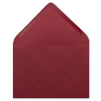 100 DIN B6 Briefumschläge Dunkelrot mit gerippter Struktur - 12,5 x 17,5 cm - 100 g/m² Nassklebung für Weihnachten, Grußkarten - Glüxx-Agent