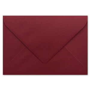 150 DIN B6 Briefumschläge Dunkelrot mit gerippter Struktur - 12,5 x 17,5 cm - 100 g/m² Nassklebung für Weihnachten, Grußkarten - Glüxx-Agent