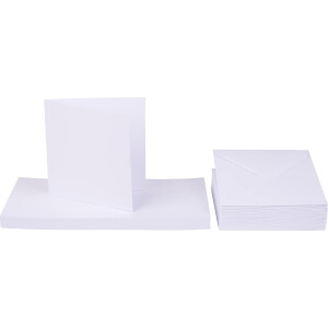 Craft UK 50 Karten-Sets mit Briefumschlägen - Weiß - Quadratisch -  12,5 x 12,5 cm - 50 Doppelkarten und 50 Umschläge