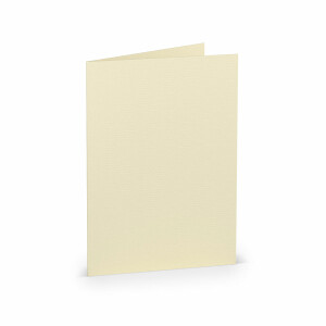 PAPERADO 100 Faltkarten DIN B6 Chamois gerippt Creme Beige - Doppelkarten vorgefaltet blanko 220 g/m² - 12 x 16,9 cm - Klappkarten Basteln Einladungskarten Hochzeit Kommunion