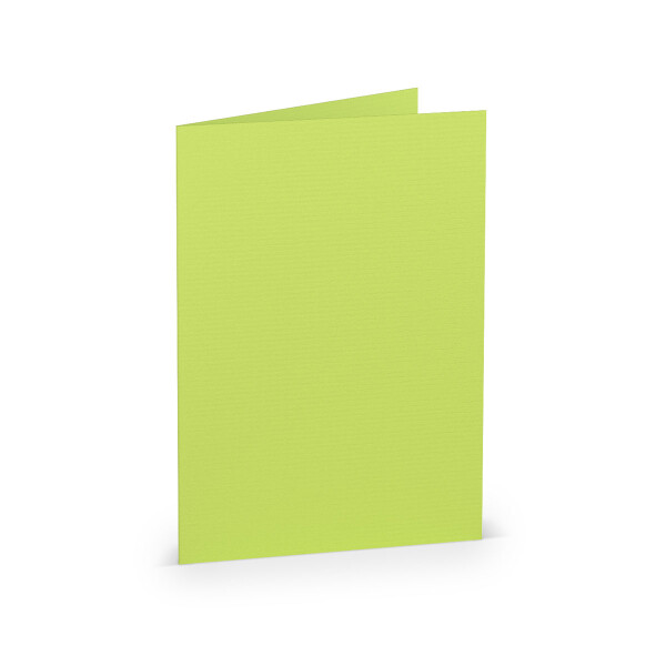 PAPERADO 25 Faltkarten DIN B6 Maigrün gerippt Hell-Grün Gelbgrün - Doppelkarten vorgefaltet blanko 220 g/m² - 12 x 16,9 cm - Klappkarten Basteln Einladungskarten Hochzeit Kommunion