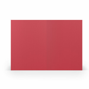 PAPERADO 50 Faltkarten DIN B6 Rot gerippt - Doppelkarten vorgefaltet blanko 220 g/m² - 12 x 16,9 cm - Klappkarten Basteln Einladungskarten Hochzeit Kommunion