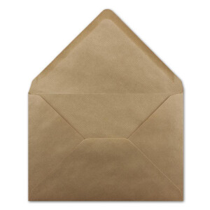 200 DIN C5 Briefumschläge Kraftpapier gerippt - 16,2 x 22,9 cm - 100 g/m² - Spitze Klappe mit Nassklebung Umschläge ohne Fenster - Glüxx-Agent