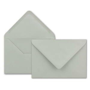 25 DIN B6 Briefumschläge Hellgrau - 12,5 x 17,5 cm - 80 g/m² Nassklebung Post-Umschläge ohne Fenster für Einladungen - Serie Colours-4-you