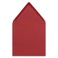 50 Stück Briefumschläge in Rot - Quadratisch 14 x 14 cm - Nassklebung - Spitze Verschlussklappe - ideal für Weihnachten, Hochzeit & Einladungen - Glüxx-Agent