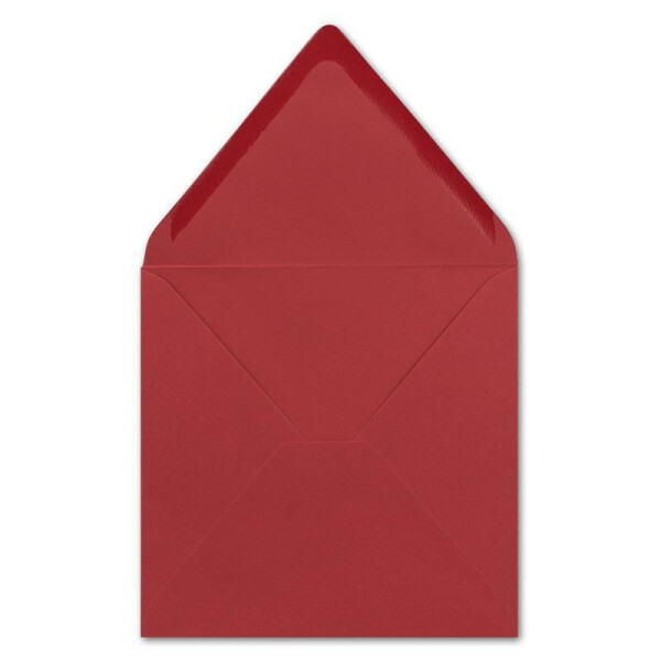 75 Stück Briefumschläge in Rot - Quadratisch 14 x 14 cm - Nassklebung - Spitze Verschlussklappe - ideal für Weihnachten, Hochzeit & Einladungen - Glüxx-Agent