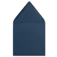 25 Stück Briefumschläge in Dunkel-blau - Quadratisch 14 x 14 cm - Nassklebung - Spitze Verschlussklappe - ideal für Weihnachten, Hochzeit & Einladungen - Glüxx-Agent