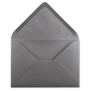 25 DIN B6 Briefumschläge Graphit-Grau - 12,5 x 17,5 cm - 80 g/m² Nassklebung Post-Umschläge ohne Fenster für Einladungen - Serie Colours-4-you