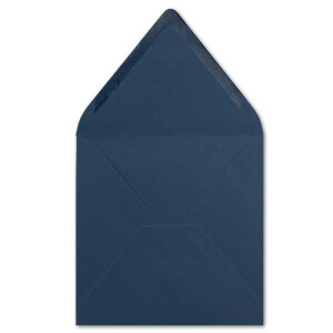75 Stück Briefumschläge in Dunkel-blau - Quadratisch 14 x 14 cm - Nassklebung - Spitze Verschlussklappe - ideal für Weihnachten, Hochzeit & Einladungen - Glüxx-Agent