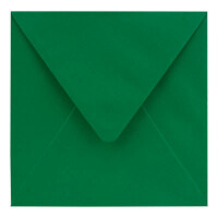 25 Stück Briefumschläge in Dunkel-grün - Quadratisch 14 x 14 cm - Nassklebung - Spitze Verschlussklappe - ideal für Weihnachten, Hochzeit & Einladungen - Glüxx-Agent