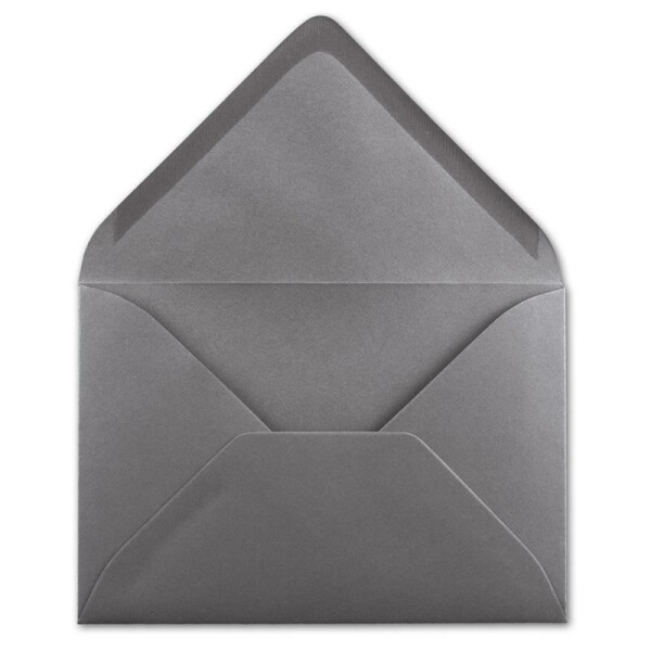 50 DIN B6 Briefumschläge Graphit-Grau - 12,5 x 17,5 cm - 80 g/m² Nassklebung Post-Umschläge ohne Fenster für Einladungen - Serie Colours-4-you